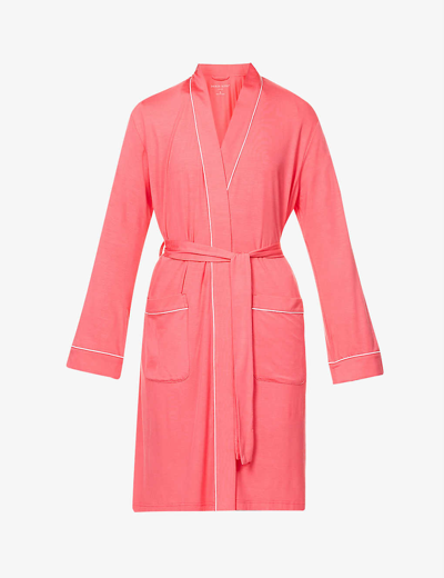 Derek Rose Lara Relaxed-fit Stretch-jersey Robe In Pink