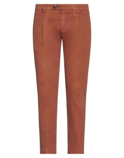 Gabardine Man Pants Brown Size 40 Cotton, Elastane