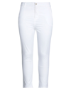Manila Grace Woman Pants White Size 8 Cotton, Elastane