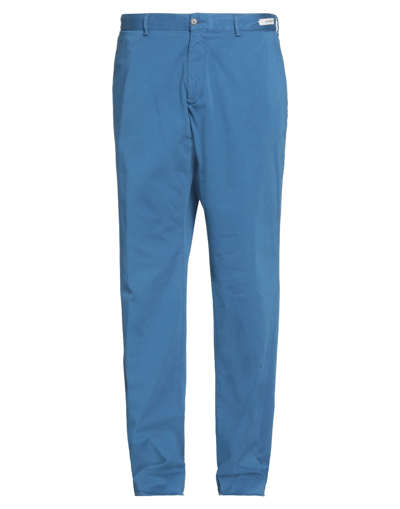 Paul & Shark Man Pants Azure Size 28 Cotton, Elastane In Blue