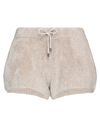 Brunello Cucinelli Woman Shorts & Bermuda Shorts Dove Grey Size Xl Cashmere, Polyamide, Silk, Metall In Grey