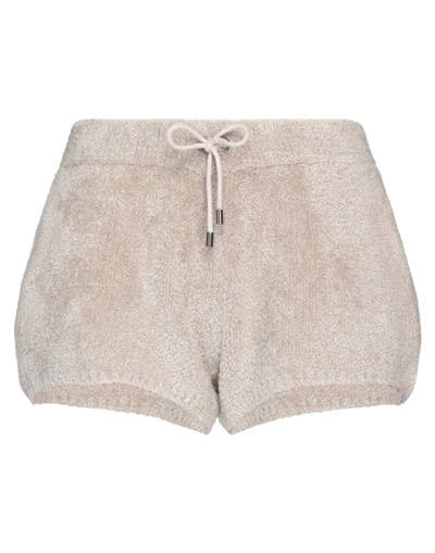 Brunello Cucinelli Woman Shorts & Bermuda Shorts Dove Grey Size Xl Cashmere, Polyamide, Silk, Metall