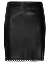 8 BY YOOX 8 BY YOOX MINI SKIRT WITH RIVETS WOMAN MINI SKIRT BLACK SIZE 10 POLYESTER, POLYURETHANE