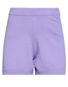 Vicolo Woman Shorts & Bermuda Shorts Lilac Size Onesize Cotton In Purple