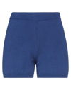 Vicolo Woman Shorts & Bermuda Shorts Bright Blue Size Onesize Cotton