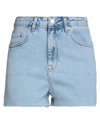 NA-KD NA-KD WOMAN DENIM SHORTS BLUE SIZE 8 COTTON, ELASTANE