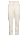 Isabel Marant Woman Denim Pants Ivory Size 10 Cotton In White