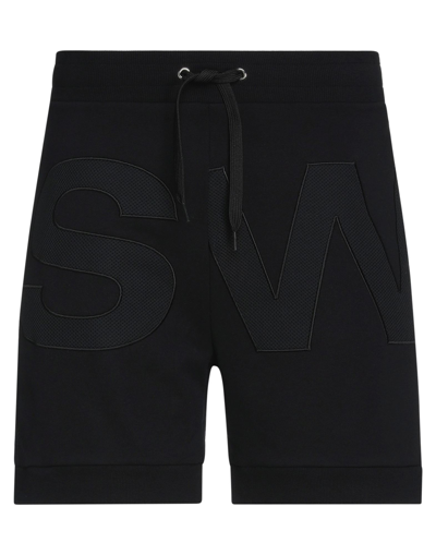 Moschino Swim Man Shorts & Bermuda Shorts Black Size M Cotton, Elastane, Polyester