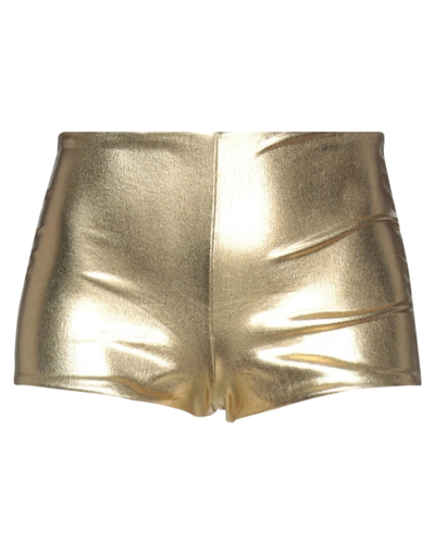Saint Laurent Woman Shorts & Bermuda Shorts Gold Size Xs Polyamide, Elastane