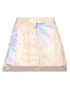 Rabanne Pleated Tie Dye-print Satin Shorts In Orange