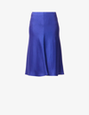 Stella Mccartney Flared High-waist Satin Midi Skirt In Violet