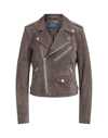 Polo Ralph Lauren Asymmetric Zip-fastening Biker Jacket In Grey