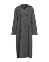 ACTUALEE ACTUALEE WOMAN COAT BLACK SIZE 6 POLYESTER, WOOL