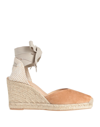 Mychalom Woman Espadrilles Camel Size 11 Soft Leather, Textile Fibers In Beige