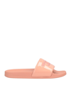 Diesel Embossed-logo Open-toe Slides In Pink