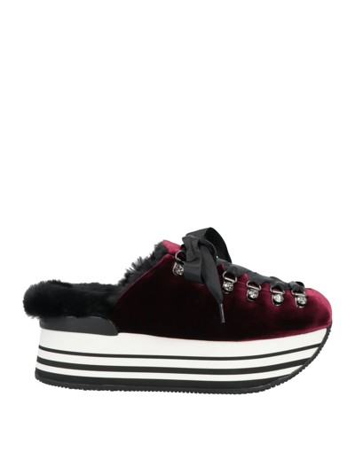 Hogan Mules & Clogs In Maroon