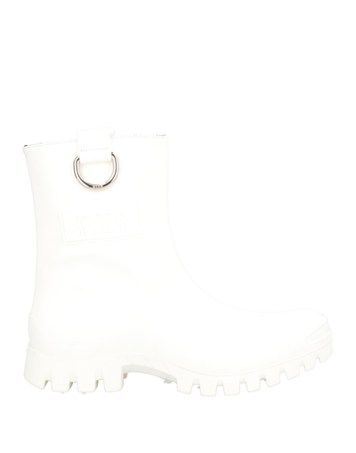 MSGM MSGM WOMAN ANKLE BOOTS WHITE SIZE 5 RUBBER
