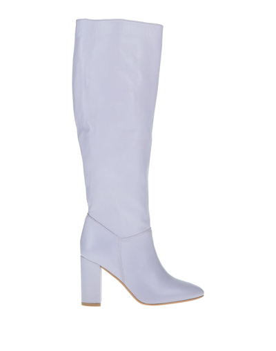 Divine Follie Knee Boots In Lilac