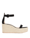 Gianvito Rossi Suede Ankle-strap Wedge Espadrille Sandals In Black