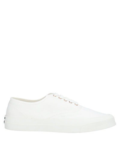 Maison Kitsuné White Canvas Laced Low-top Sneakers