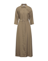 Patrizia Pepe Midi Dresses In Military Green