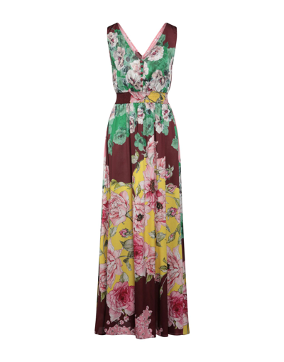 Pinko Long Dresses In Green