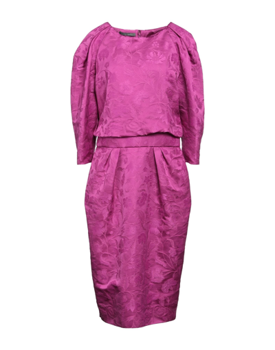 Alberta Ferretti Midi Dresses In Mauve