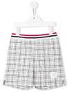 THOM BROWNE CHECK-PATTERN KNIT SHORTS