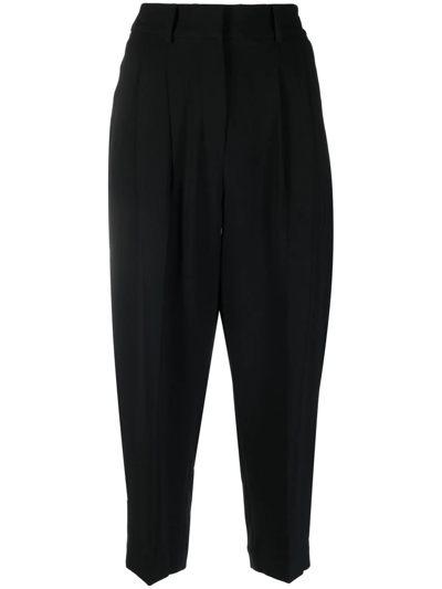 Michael Michael Kors High-waisted Cropped Trousers In Black