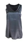 Brunello Cucinelli Sleeveless Silk Top In Grey