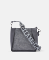 Stella Mccartney Stella Logo Felt Shoulder Bag In Heather Grey