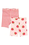 Tucker + Tate Babies' Pack Of 2 Stretch Bike Shorts In Red Bittersweet Picnic Pack