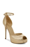 Sam Edelman Women's Florencia Peep Toe High Heel Pumps In Gold Leaf