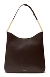 Demellier Logo-embossed Shoulder Bag In Mocha Small Grain