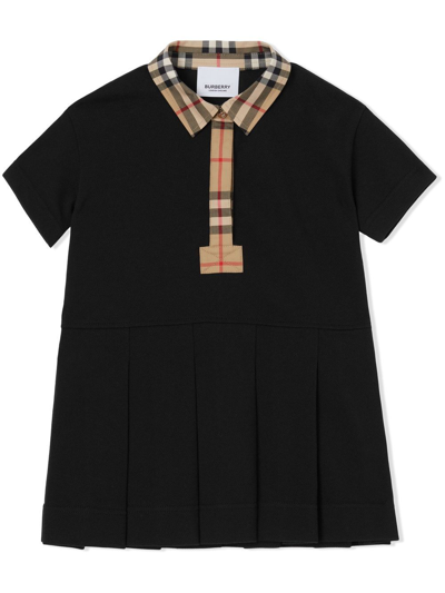 Burberry Kids Vintage Check Polo Dress (3-14 Years) In Black