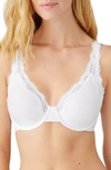 Wacoal Women's Softly Styled Lace-trim Underwire Bra In White