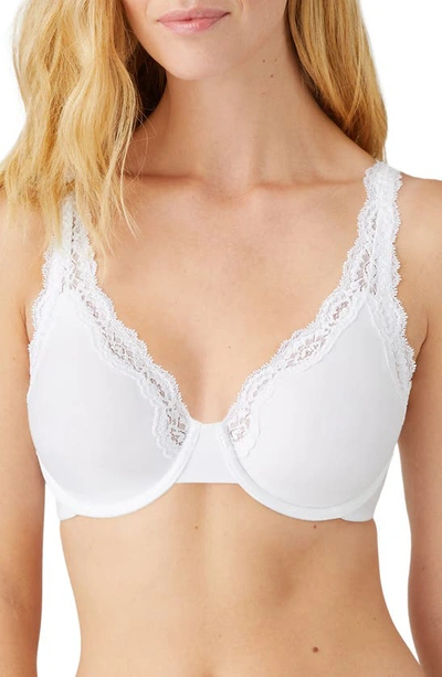 Wacoal Women's Softly Styled Lace-trim Underwire Bra In White