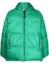 Marni Reversible Padded Hooded Coat In Green