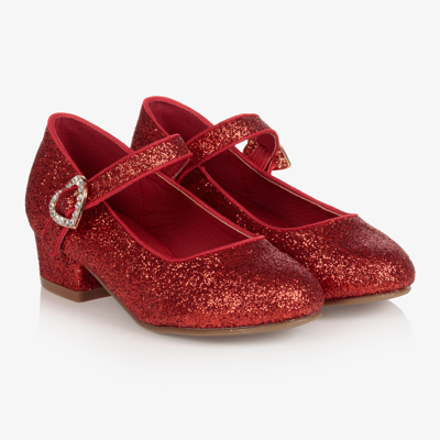 Angel's Face Teen Girls Red Glitter Shoes
