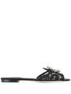 DOLCE & GABBANA EMBELLISHED LACE FLAT SANDALS,CQ0023AL19811810712