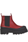 Paloma Barceló Red Leather Celine Chelsea Boots In Fire Red