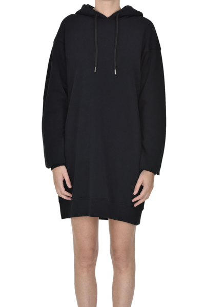 Les Coyotes De Paris Maxi Sweatshirt Dress In Black