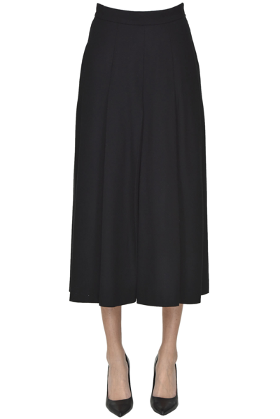 Max Mara Bronzo Wool Skirt Trousers In Black