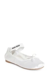 Miu Miu Logo Band Ballet Flat In Bianco