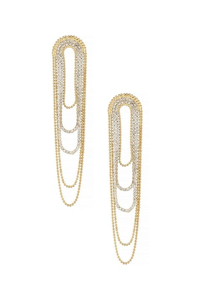 Ettika Crystal And 18k Gold Plated Looped Chain Earrings