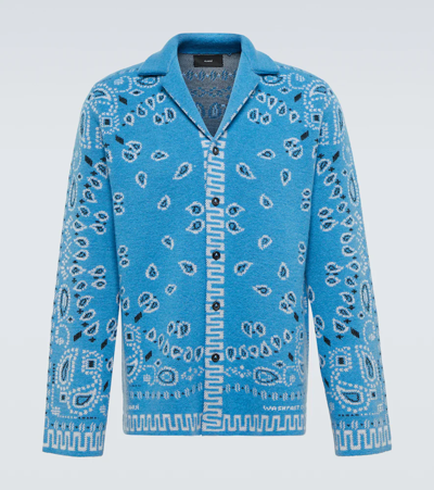 Alanui Bandana Wool-blend Overshirt In Cobalt Blu