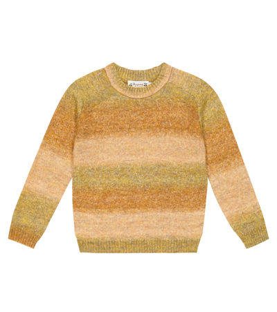 Bonpoint Berlioz Striped Mouliné Sweater In Orange