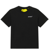 Off-white Off White Cotton T-shirt With Back Print In Black White