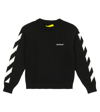 Off-white Kids' Logo Intarsia Cotton Sweater In Black