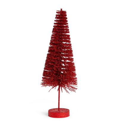 Harrods Glitter Tree Ornament In Red